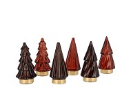 TWINKLE BROWN GLASS MINI TREE LED ASS 6X13CM