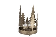 KAYA GOLD CANDLE HOLDER X-MAS METAL 19X27CM