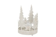 KAYA WHITE CANDLE HOLDER X-MAS METAL 19X27CM
