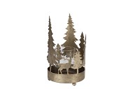 KAYA GOLD CANDLE HOLDER X-MAS METAL 13X22CM