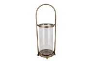 KAYA GOLD CANDLE HOLDER GLASS METAL 18X16X49CM