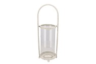 KAYA WHITE CANDLE HOLDER GLASS METAL 18X16X49CM