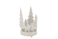 KAYA WHITE CANDLE HOLDER X-MAS METAL 13X22CM
