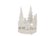 KAYA WHITE CANDLE HOLDER X-MAS METAL 16X27CM