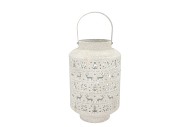 KAYA WHITE LANTERN X-MAS METAL 21X33CM