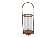 KAYA BRONZE CANDLE HOLDER GLASS METAL 18X16X49CM