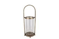 KAYA GOLD CANDLE HOLDER GLASS METAL 18X16X42CM