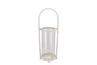 KAYA WHITE CANDLE HOLDER GLASS METAL 18X16X42CM