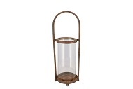 KAYA BRONZE CANDLE HOLDER GLASS METAL 18X16X42CM