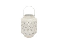 KAYA WHITE LANTERN X-MAS METAL 21X28CM