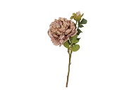 SILK OLD PEONY COFFEE SINGLE STEM 63CM