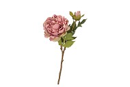 SILK OLD PEONY PINK SINGLE STEM 63CM