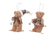 LOULOU BROWN BEAR ON SKI ASS 6X8X15CM