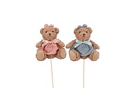 LOULOU BLUE PINK BEAR SITTING ASS 9X6X10CM