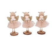 LOULOU PINK X-MAS STANDING GIRL WINGS ASS 6X6X17CM
