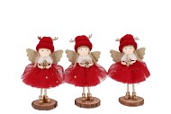 LOULOU RED X-MAS STANDING GIRL WINGS ASS 6X6X17CM