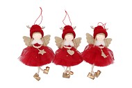 LOULOU RED X-MAS HANGER GIRL WINGS ASS 10X6X17CM