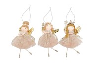 LOULOU PINK X-MAS HANGER GIRL WINGS ASS 9X6X15CM