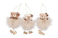 LOULOU BROWN X-MAS HANGER BEAR ASS 7X7X15CM