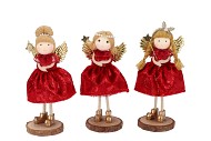 LOULOU RED X-MAS STANDING ANGEL ASS 6X6X17CM