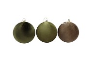 JOYFUL GREEN X-MAS BALL VELVET ASS 20CM P/3