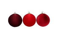 JOYFUL RED X-MAS BALL VELVET ASS 20CM P/3