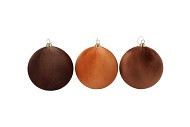 JOYFUL BROWN X-MAS BALL VELVET ASS 20CM P/3