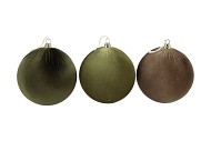 JOYFUL GREEN X-MAS BALL VELVET ASS 25CM P/3