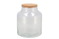 GLASS TERRARIUM MILK WITH CORK 18X18X20CM