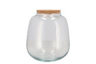 GLASS TERRARIUM SPHERE WITH CORK 19X19X20CM