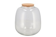 GLASS TERRARIUM SPHERE WITH CORK 23X23X25CM