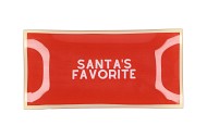 PLATE RECTANGLE SANTAS FAVORITE 20X10X2CM