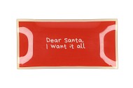 PLATE RECTANGLE DEAR SANTA 20X10X2CM