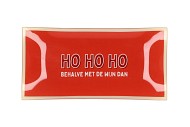 PLATE RECTANGLE HO HO HO 20X10X2CM