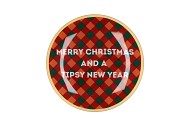 PLATE ROUND MERRY CHRISTMAS 18X18X2CM