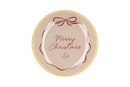 PLATE ROUND MERRY CHRISTMAS 18X18X2CM