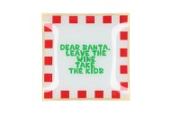 PLATE SQUARE DEAR SANTA 18X18X2CM