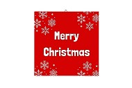 TILE MERRY CHRISTMAS RED 10X10X1CM