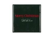 TILE MERRY CHRISTMAS GREEN 10X10X1CM