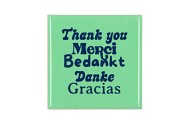 TILE THANK YOU MERCI BEDANKT GREEN 10X10X1CM