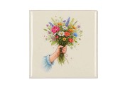 TILE FLOWER BOUQUET CREAM 10X10X1CM