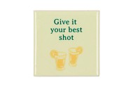 TILE GIVE IT YOUR BEST YELLOW 10X10X1CM