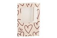 GIFT TILE CARD HEARTS SAND/NUDE 21X14X1CM