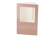 GIFT TILE CARD STRING HEARTS SAND 21X14X1CM