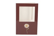 GIFT TILE CARD FLOWER BROWN 21X14X1CM