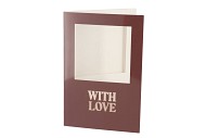 GIFT TILE CARD WITH LOVE BROWN 21X14X1CM