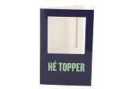 GIFT TILE CARD HÉ TOPPER BLUE 21X14X1CM