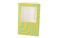 GIFT TILE CARD PRINT GREEN/YELLOW 21X14X1CM