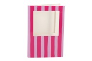 GIFT TILE CARD STRIPE PINK 21X14X1CM
