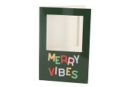 GIFT TILE CARD MERRY VIBES GREEN 21X14X1CM